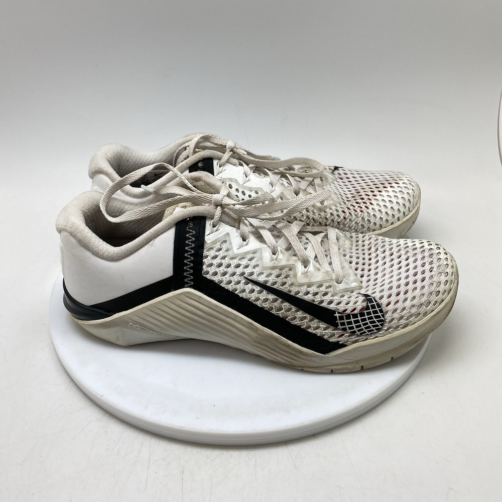Nike Shoes Mens Size 8 Metcon 6 White Black Mesh Low Top Training Sneakers